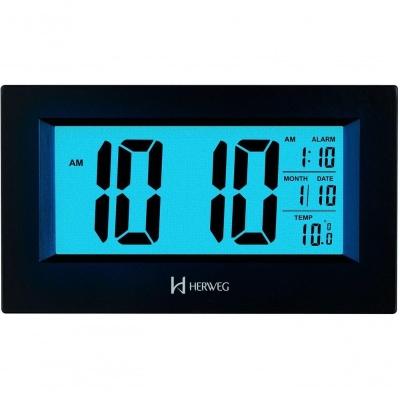 Relógio Despertador Digital Luz Noturna Preto Herweg 2972 Preto