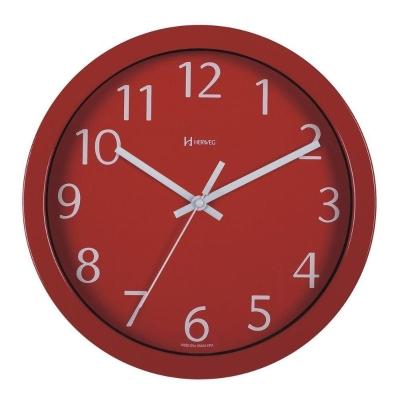 Relógio De Parede Alumínio 30cm Preto Herweg 6719 Vermelho