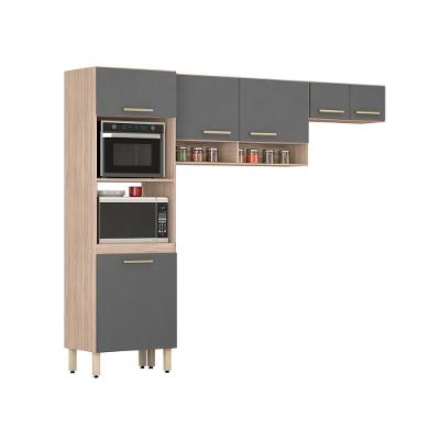 Armário Cozinha Compacta 3 Peças Braga Avena Grafito