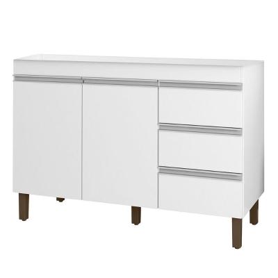 Balcão Gabinete Para Pia Karen 119cm Sem Tampo 2 Portas Branco - Abmaza