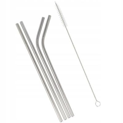 Kit 4 Canudos Reutilizáveis Em Aço Inox E Escova De Limpeza