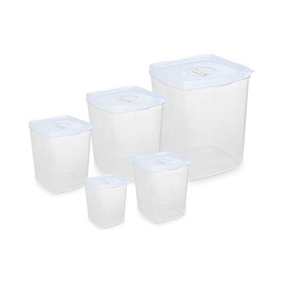 Conjunto De Potes Quadrado 5pcs Plasvale 400