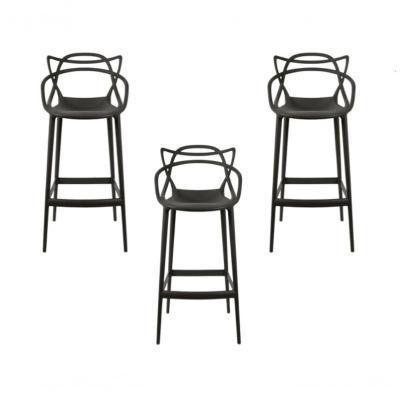 Conjunto C-3 Banqueta Allegra Alta Master Preta Cozinha Americana Balcão Polipropileno