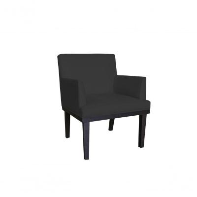 Poltrona Cadeira Vitoria Base Madeira Suede Preto - Fm