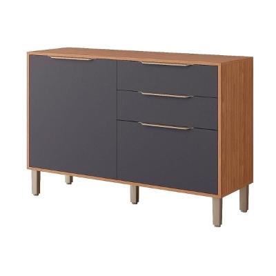 Balcão de Cozinha Modulado Divina c/2 Gavetas e 2 Portas c/Tampo 120 cm Freijo/Titanium - MGM