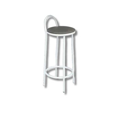 Banqueta Encosto Baixo Simples Branco Azulado