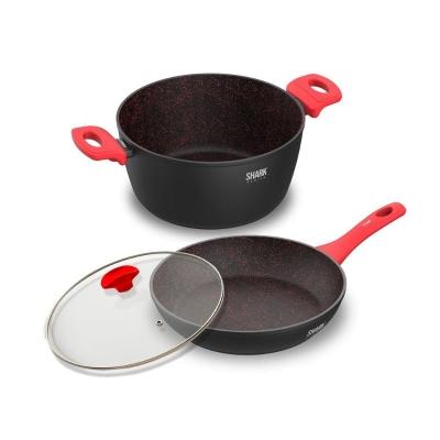 Panelas Ichef Home Sauté Grand E Family Size Com Tampa De Vidro 24cm Vermelha | Ichef