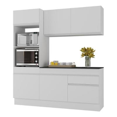 Armário De Cozinha Compacta 3 Peças Com Rodapé Mp2177 Made Multimóveis Branco Branco