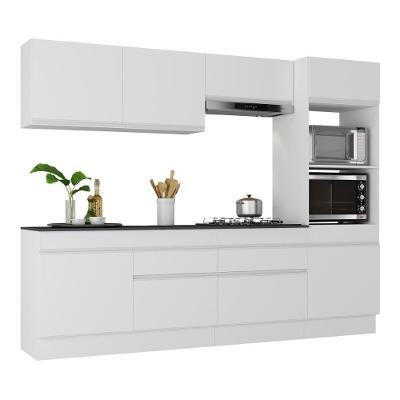 Armário De Cozinha Completa 5 Peças Com Rodapé Mp2180 Made Multimóveis Branco Branco