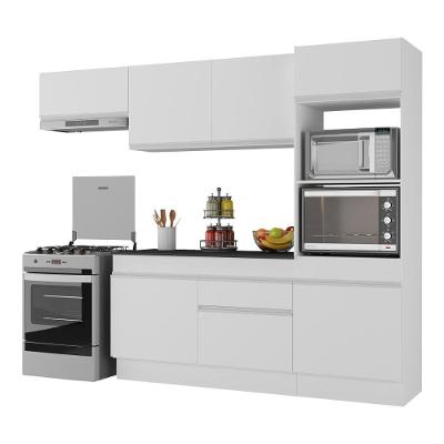 Armário De Cozinha Compacta 4 Peças Com Rodapé Mp2176 Made Multimóveis Branco Branco