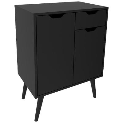 Gabinete Para Banheiro 2 Portas 1 Gaveta Bn3637 Preto Tecno Mobili Preto