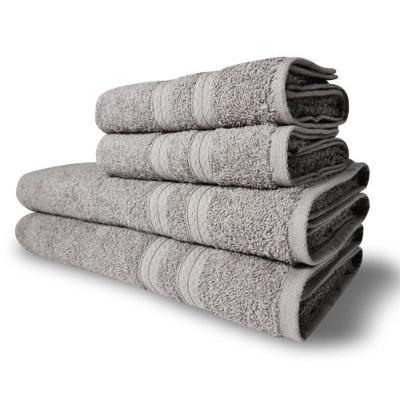 Jogo De Toalhas Itália Soft 4 Pçs - 2 Banho E 2 Rosto 430g-m² 100% Algodão - Cinza Cinza