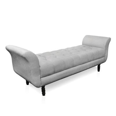 Recamier Olinda Suede 160 Cm Pés Torneados Castanhos - D'rossi Cor Cinza