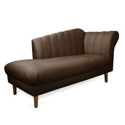 Divã Recife Suede 165 Cm Pés Chanfrado Castanho - D'rossi Cor Marrom