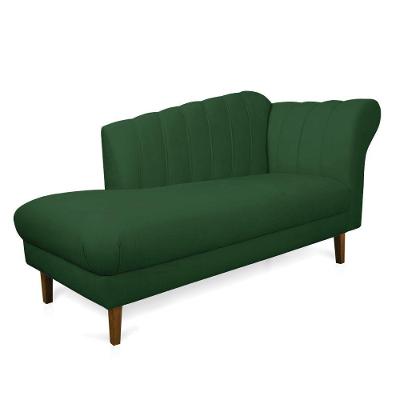 Divã Recife Veludo 165 Cm Pés Chanfrado Castanho - D'rossi Cor Verde