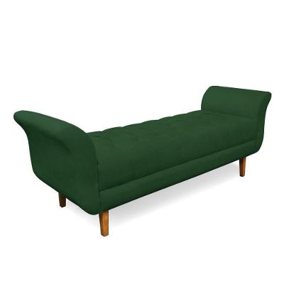 Recamier Olinda Veludo Verde 160 Cm Pés Chanfrado Castanhos - D'rossi