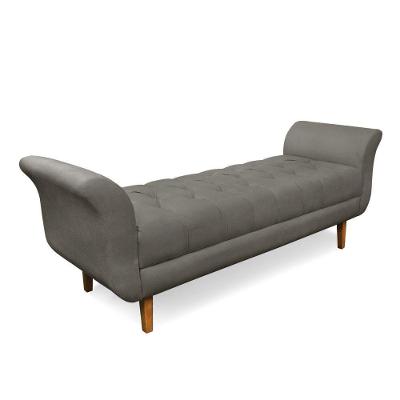 Recamier Olinda Suede 160 Cm Pés Chanfrado Castanhos - D'rossi Cor Grafite