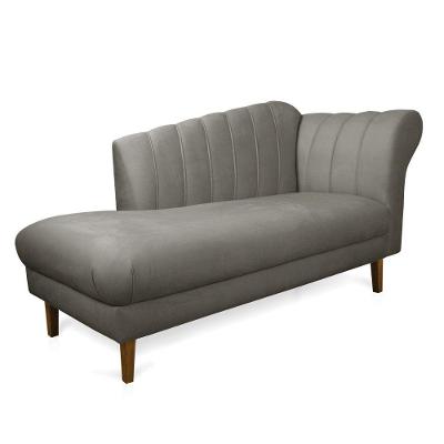 Divã Recife Suede 165 Cm Pés Chanfrado Castanho - D'rossi Cor Grafite