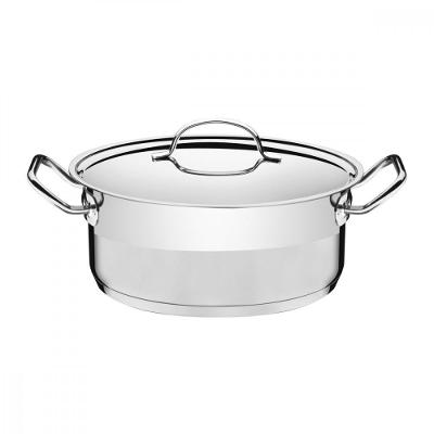 Caçarola Tramontina Rasa Em Inox Com Tampa Plana 24Cm 4,7L