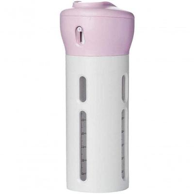 Dispenser Garrafa Portátil 4 Em 1 Viagens Loção Shampoo Gel Cremes Rosa .