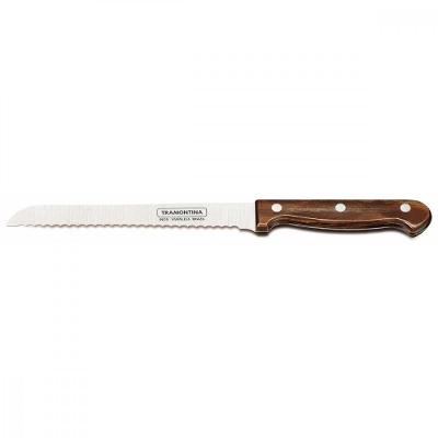 Faca Para Pão Tramontina Polywood Com Lamina Em Aço Inox E Cabo De Madeira Castanho 7"