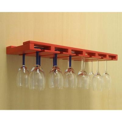 Porta Taças Reto Suporte Decorativo Para Adegas Bar Vermelho Laca