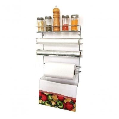 Organizador Cozinha Suporte Aço Cromado Premium Porta Rolos