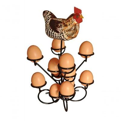 Porta Ovos Cozinha Galinha Ferro 12 Ovos 30 Cm.