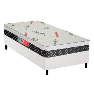 Cama Box Solteiro: Colchão Anatômico Plumatex D28/EP Falcon Ultra Firme + Base CRC Courano White(88x188)