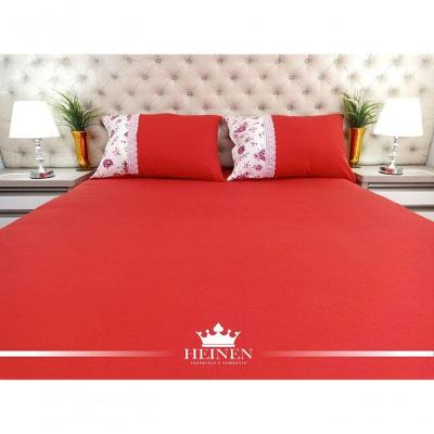 Jogo De Cama Queen 3 Pçs Em Malha 100% Algodão Vermelho