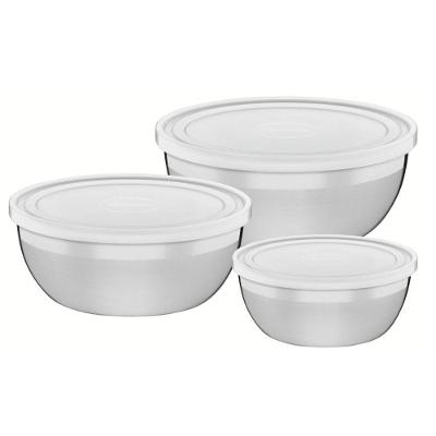 Jogo De Potes Freezinox Em Aço Inox Com Tampa Plástica