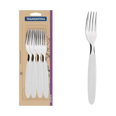 Conjunto De Garfos De Mesa Ipanema Com Lâminas Em Aço Inox E Cabos De Polipropileno Branc