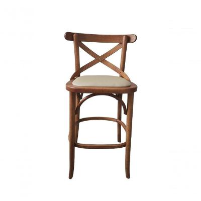 Banqueta Bruna X Miolo Estofada Gourmet Bancada Bistrô Castanho Mogno
