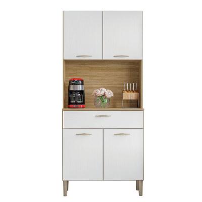 Armário De Cozinha Completa 4 Portas 1 Gaveta Cris Kit's Paraná Freijo/bco