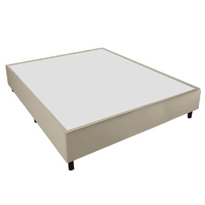 Cama Box Casal 1,38m Com 38cm De Altura Suede Prince Bege Bege
