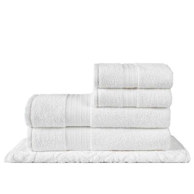 Jogo Toalha Para Hotel 5 Peças Gigante Luxo Grossa - Nobre - Branco