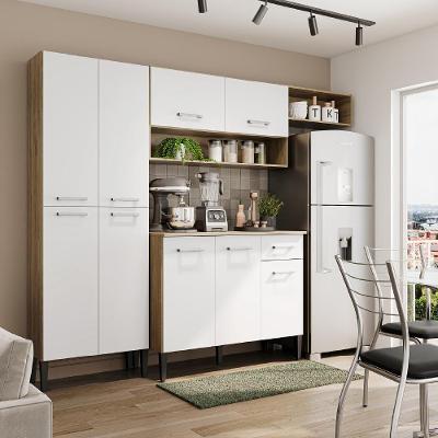 Cozinha Compacta Arizona Glam Carvalho Carraro - Carvalho-branco Carvalho-branco