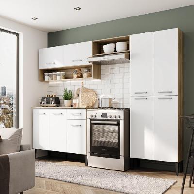 Cozinha Compacta Arizona Classic Com Armário E Balcão Carraro - Carvalho-branco Carvalho-branco