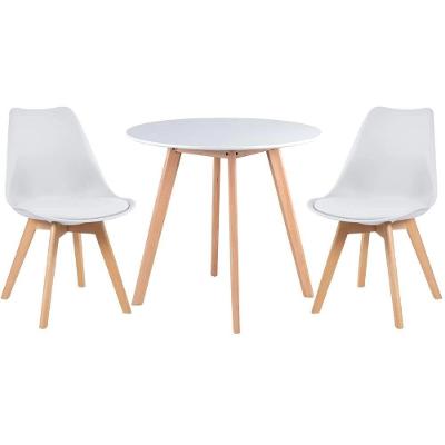 Conjunto Mesa Jantar Leda 80cm Branca + 2 Cadeiras Leda - Brancas
