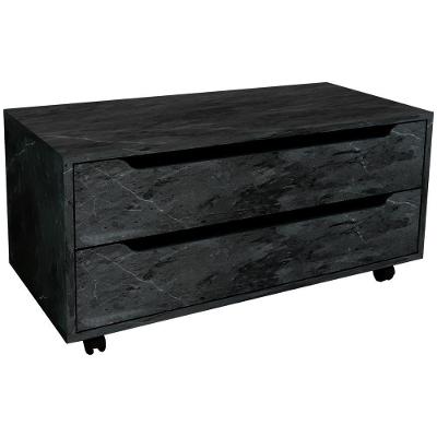 Balcao Gabinete Com 2 Gavetas E 4 Rodizios Bn3643 Marmore Lunar Tecno Mobili Marmore Lunar