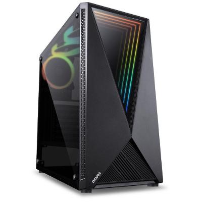 Gabinete Mid-tower Vector Preto 3 Fans Rgb Lateral Em Vidro Temperado - Vcptrgb3fv