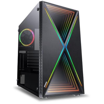Gabinete Mid-tower Future Preto 1 Fan Rgb Lateral Em Vidro Temperado - Fuptrgb1fv