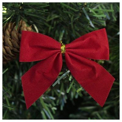 Enfeite árvore Natal Laço Vermelho 7cm 24 Unidades