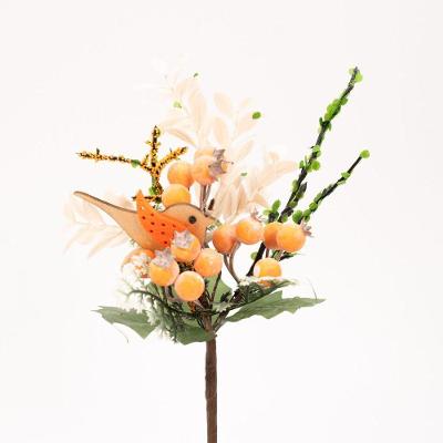 Kit 8 Ramos Artificiais De Páscoa Efeite Com Parrasinho Laranja 23cm