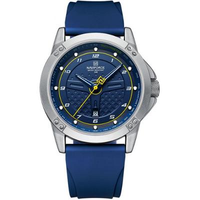 Relógio De Quartzo Masculino Casual Pulseira De Silicone Impermeavel Azul
