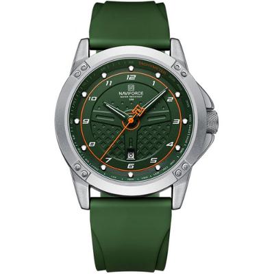 Relógio De Quartzo Masculino Casual Pulseira De Silicone Impermeavel Verde