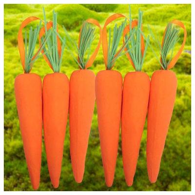 Enfeite Decorativo Páscoa 9 Cenouras Pendentes Isopor 14cm