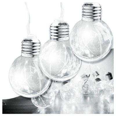 Varal Cordão Fio De Luzes 10 Lâmpadas 220v Led 4,6m Foco Incandescente Luz Branca Natal Enfeite