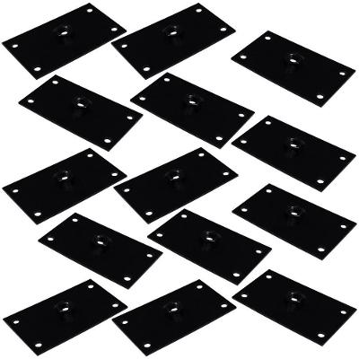 Kit 14 Chapinhas Reta Fixação Pés Palito Rosca 5/16 Preto