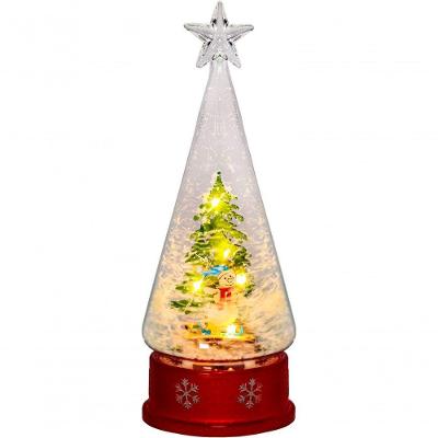 Globo De Neve Decorativo Pinheiro Natalino Iluminado 27cm